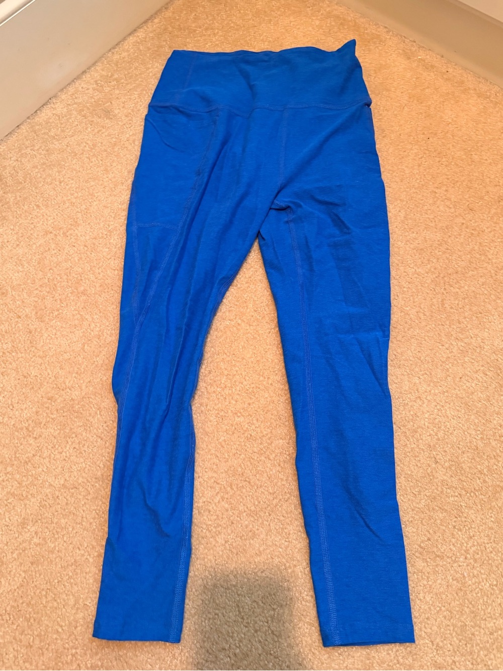 High-Waist Blue Women’s Leggings w/ pockets